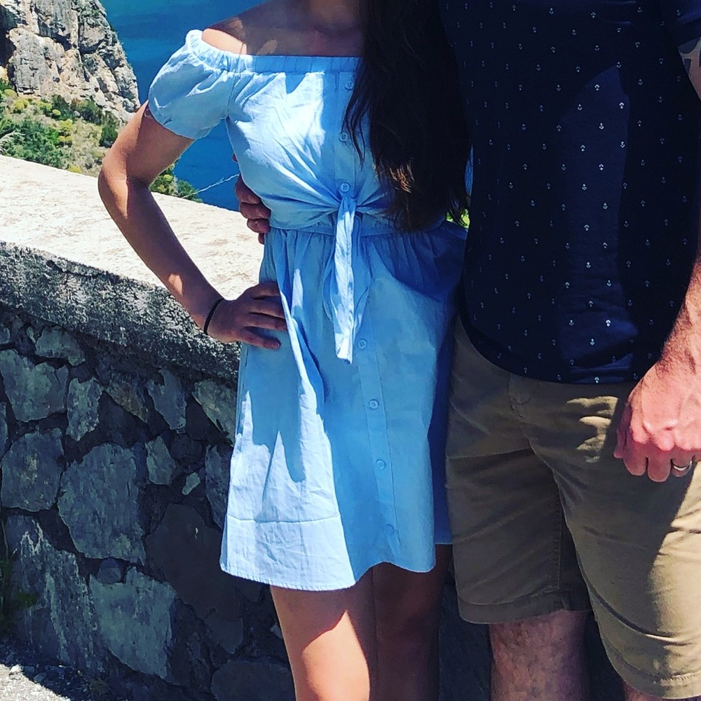 Baby Blue off the shoulder dress